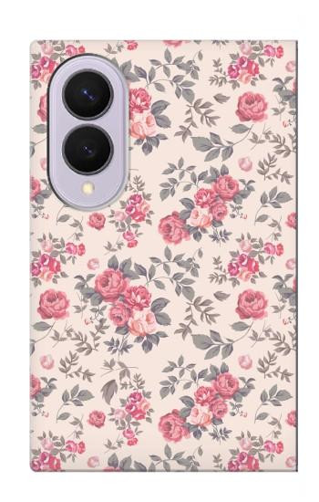 S3095 Motif Rose millésimé Etui Coque Housse pour Samsung Galaxy Z Fold 8