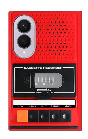 S3204 Rouge Cassette Recorder graphique Etui Coque Housse pour Samsung Galaxy Z Fold 8