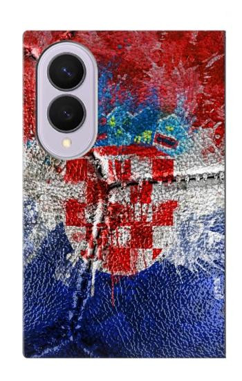 S3313 Croatie Drapeau graphique Football Millésime Etui Coque Housse pour Samsung Galaxy Z Fold 8