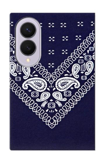 S3357 Marine Bleu Bandana Motif Etui Coque Housse pour Samsung Galaxy Z Fold 8