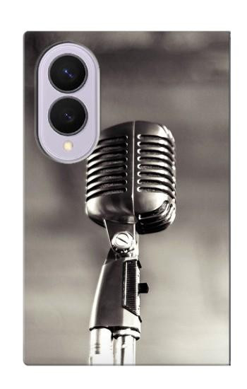 S3495 Microphone millésimé Etui Coque Housse pour Samsung Galaxy Z Fold 8
