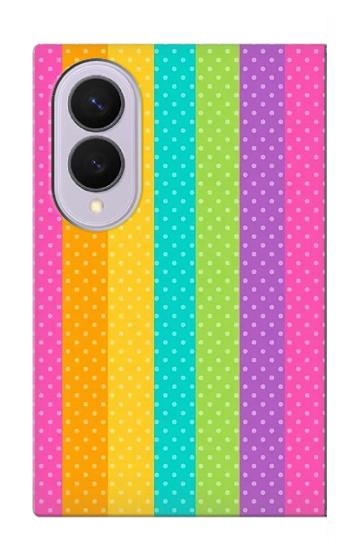 S3678 Vertical arc-en-ciel coloré Etui Coque Housse pour Samsung Galaxy Z Fold 8