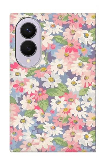 S3688 Motif d'art floral floral Etui Coque Housse pour Samsung Galaxy Z Fold 8
