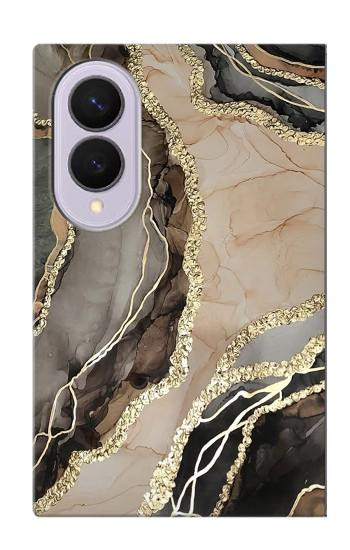 S3700 Imprimé graphique or marbré Etui Coque Housse pour Samsung Galaxy Z Fold 8
