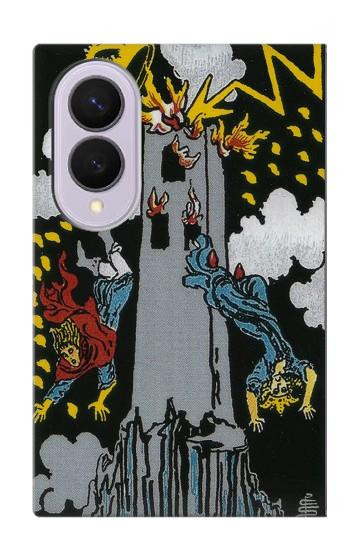 S3745 Carte de tarot la tour Etui Coque Housse pour Samsung Galaxy Z Fold 8