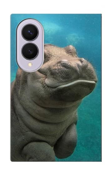 S3871 mignon, bébé, hippopotame, hippopotame Etui Coque Housse pour Samsung Galaxy Z Fold 8