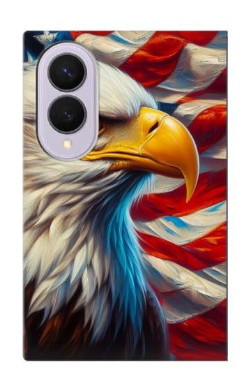 S3967 Pygargue à tête blanche, drapeau américain Etui Coque Housse pour Samsung Galaxy Z Fold 8