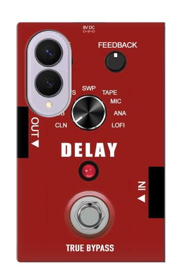 S4011 Graphique de guitare analogique rouge avec delay Etui Coque Housse pour Samsung Galaxy Z Fold 8