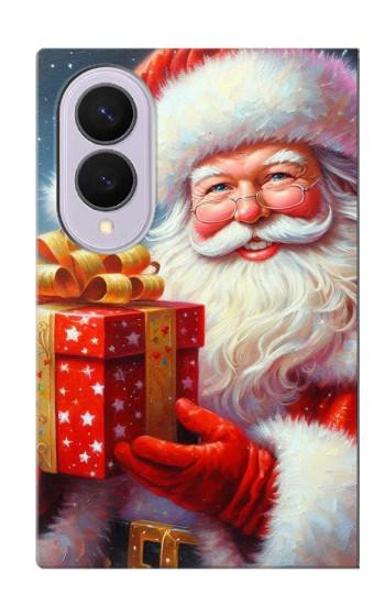 S4029 Coffret cadeau de Noël avec Père Noël souriant Etui Coque Housse pour Samsung Galaxy Z Fold 8