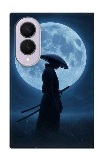S4034 Nuit de lune de samouraï Etui Coque Housse pour Samsung Galaxy Z Fold 8