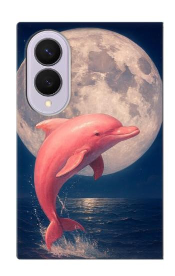 S4045 Nuit de lune de dauphin Etui Coque Housse pour Samsung Galaxy Z Fold 8