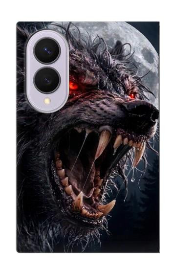 S4094 Loup au Clair de Lune Etui Coque Housse pour Samsung Galaxy Z Fold 8
