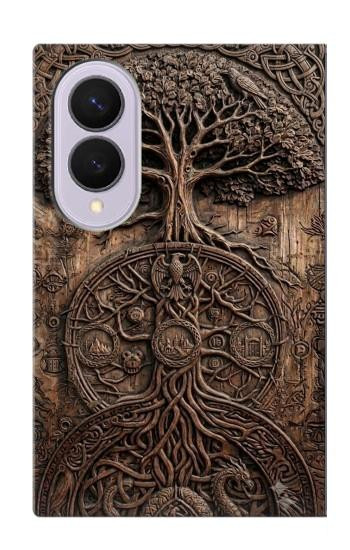 S4103 Arbre de Vie Ancien Etui Coque Housse pour Samsung Galaxy Z Fold 8