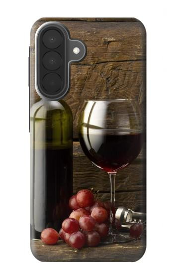 S1316 Raisins Bouteille et un verre de vin rouge Etui Coque Housse pour Samsung Galaxy A27