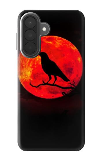 S3328 Corbeau Rouge Lune Etui Coque Housse pour Samsung Galaxy A27