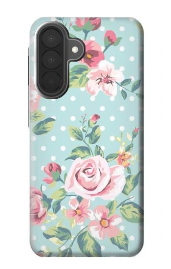 S3494 Rose à pois millésimé Etui Coque Housse pour Samsung Galaxy A27