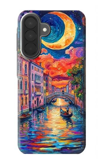 S4083 Venise Colorée au Clair de Lune Etui Coque Housse pour Samsung Galaxy A27