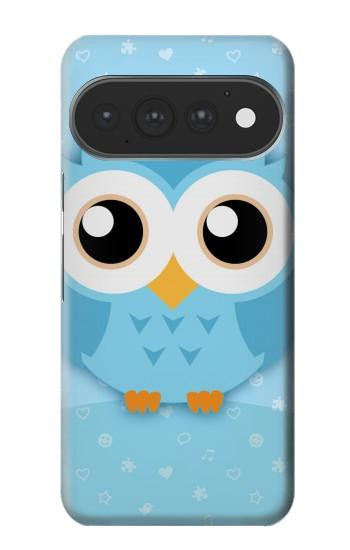S3029 Bleu mignon Chouette Etui Coque Housse pour Google Pixel 11, 11 Pro