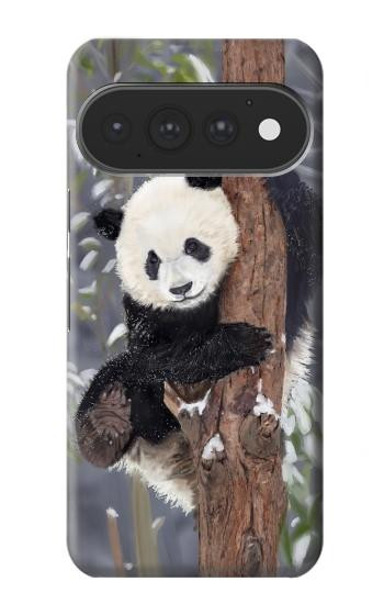 S3793 Peinture de neige mignon bébé panda Etui Coque Housse pour Google Pixel 11, 11 Pro