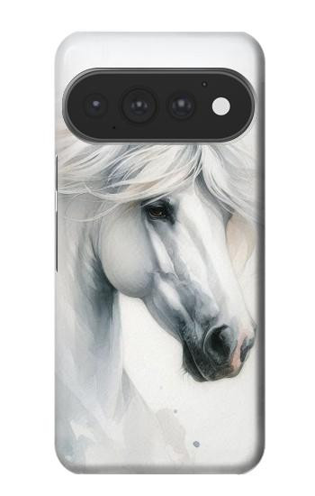 S4025 Peinture de cheval blanc Etui Coque Housse pour Google Pixel 11, 11 Pro