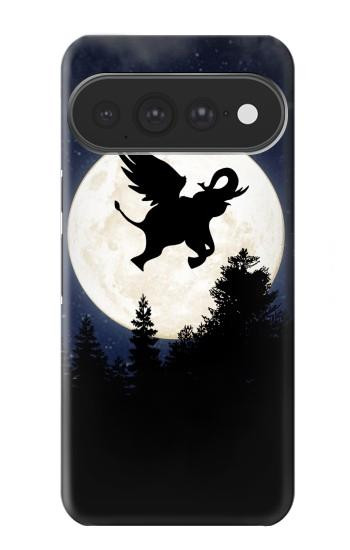 S3323 Voler l'Eléphant Nuit de pleine lune Etui Coque Housse pour Google Pixel 11 Pro XL