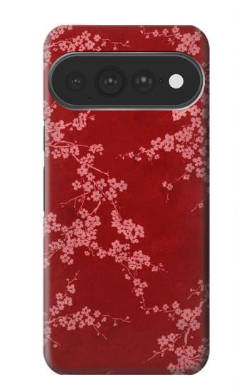 S3817 Motif de fleurs de cerisier floral rouge Etui Coque Housse pour Google Pixel 11 Pro XL