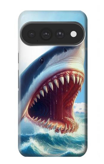 S4004 Peinture à l'huile Requin géant Etui Coque Housse pour Google Pixel 11 Pro XL