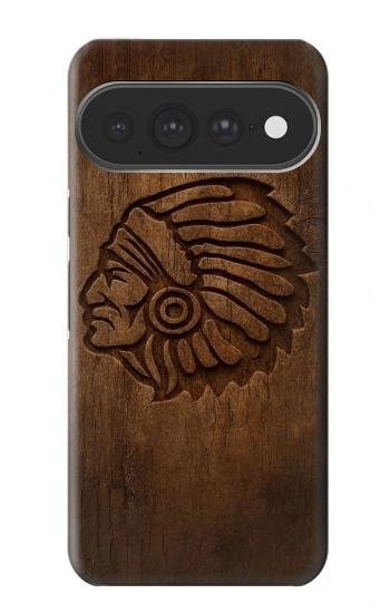 S4035 Sculpture sur bois amérindienne Etui Coque Housse pour Google Pixel 11 Pro XL