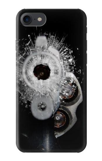 S2387 Gun Bullet Hole Glass Etui Coque Housse pour iPhone 7, iPhone 8