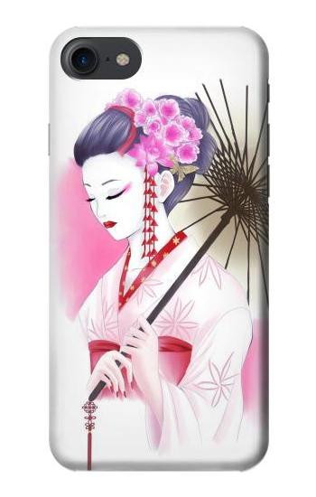 S2579 Japanese Traditional Geisha Kimono Etui Coque Housse pour iPhone 7, iPhone 8