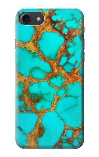 S2688 Aqua Copper Turquoise Gemstone Graphic Etui Coque Housse pour iPhone 7, iPhone 8