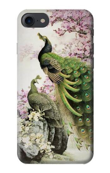 S2773 Peacock Chinese Brush Painting Etui Coque Housse pour iPhone 7, iPhone 8