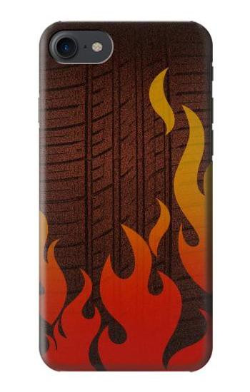 S2988 Rally Car Tire Fire Etui Coque Housse pour iPhone 7, iPhone 8