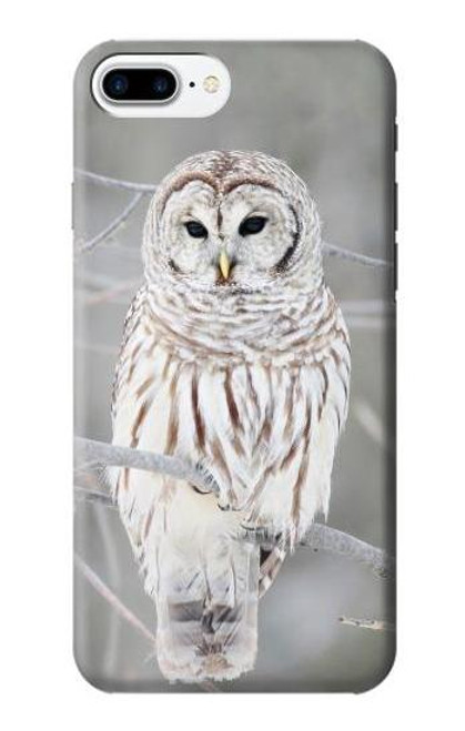 S1566 Snowy Owl White Owl Etui Coque Housse pour iPhone 7 Plus, iPhone 8 Plus