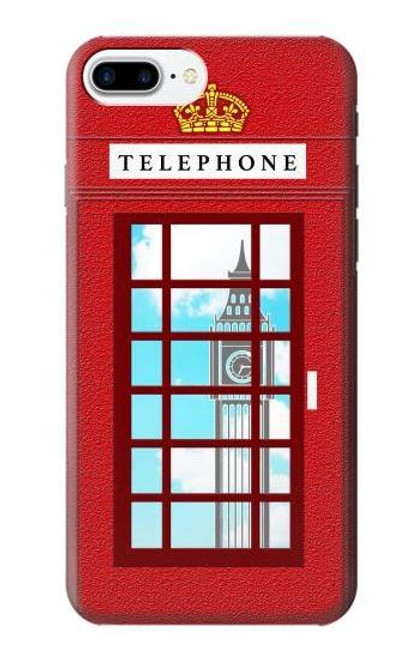 S2059 England British Telephone Box Minimalist Etui Coque Housse pour iPhone 7 Plus, iPhone 8 Plus
