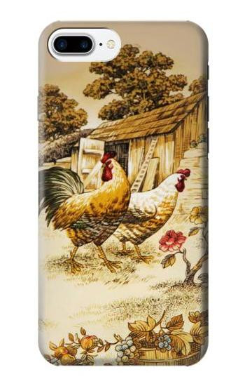 S2181 French Country Chicken Etui Coque Housse pour iPhone 7 Plus, iPhone 8 Plus