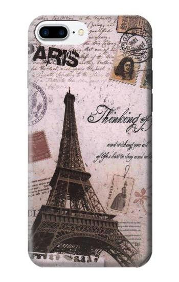 S2211 Paris Postcard Eiffel Tower Etui Coque Housse pour iPhone 7 Plus, iPhone 8 Plus