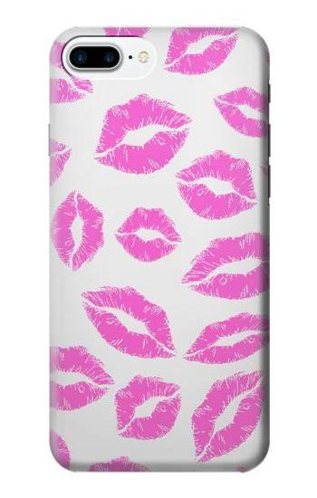 S2214 Pink Lips Kisses Etui Coque Housse pour iPhone 7 Plus, iPhone 8 Plus