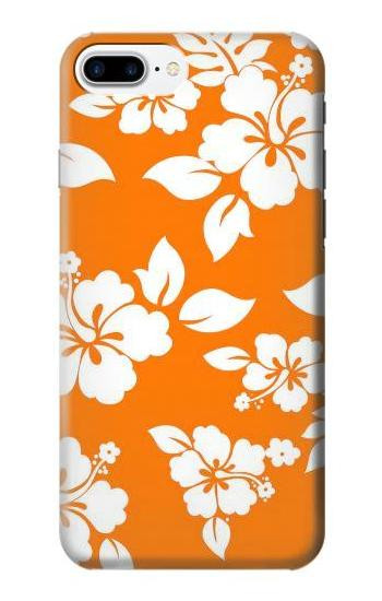 S2245 Hawaiian Hibiscus Orange Pattern Etui Coque Housse pour iPhone 7 Plus, iPhone 8 Plus