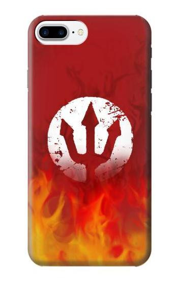 S2803 Fire Red Devil Spear Symbol Etui Coque Housse pour iPhone 7 Plus, iPhone 8 Plus