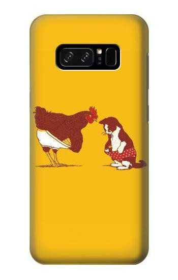 S1093 Rooster and Cat Joke Etui Coque Housse pour Note 8 Samsung Galaxy Note8
