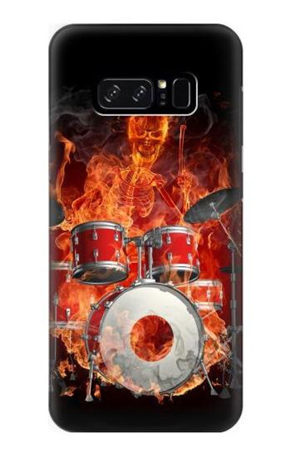 S1431 Skull Drum Fire Rock Etui Coque Housse pour Note 8 Samsung Galaxy Note8