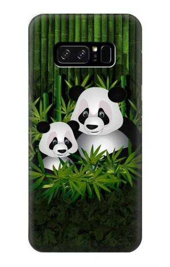 S2441 Panda Family Bamboo Forest Etui Coque Housse pour Note 8 Samsung Galaxy Note8