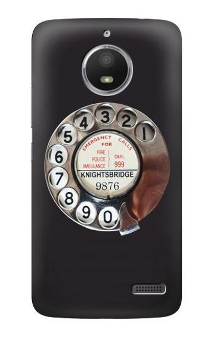 S0059 Retro Rotary Phone Dial On Etui Coque Housse pour Motorola Moto E4