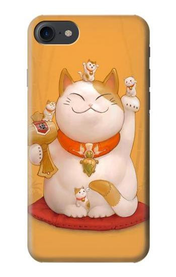 S1217 Maneki Neko Lucky Cat Etui Coque Housse pour iPhone 7, iPhone 8