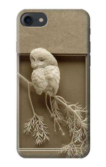 S1386 Paper Sculpture Owl Etui Coque Housse pour iPhone 7, iPhone 8