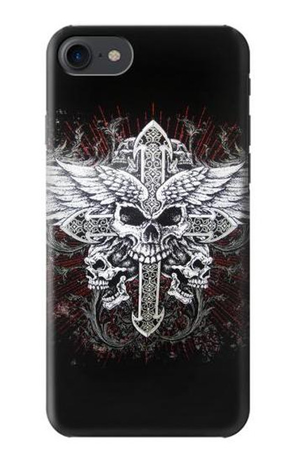 S1434 Skull Wing Tattoo Biker Etui Coque Housse pour iPhone 7, iPhone 8