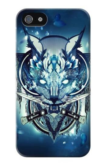 S1135 Wolf with knives Rock Etui Coque Housse pour iPhone 5 5S SE