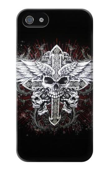 S1434 Skull Wing Tattoo Biker Etui Coque Housse pour iPhone 5 5S SE