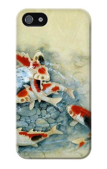 S1654 Koi Carp Fish Art Painting Etui Coque Housse pour iPhone 5 5S SE